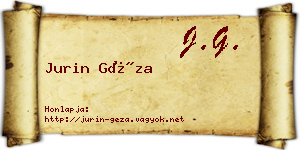 Jurin Géza névjegykártya
